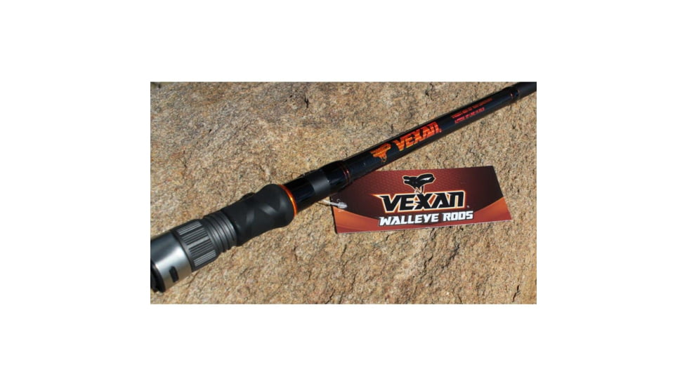 Vexan Walleye Rods, 6 ft 8 in, Medium Extra Fast Tip Spinning, Black/Orange, VW68S-M-XF