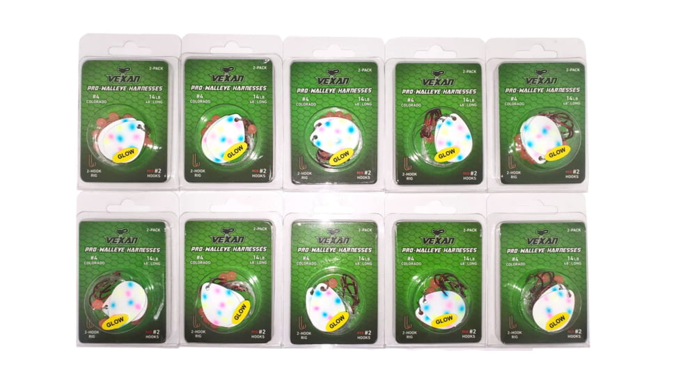 Vexan Wonderbread Ten 2-Packs Glow Walleye Crawler Harness, Wonderbread, 48, Wonderbread Ten 2-Packs