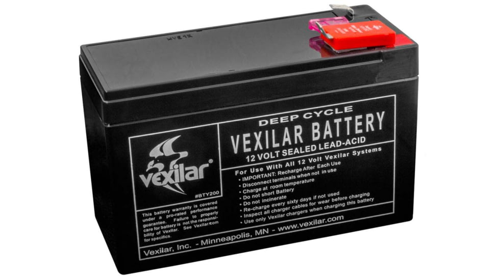 Vexilar 12 Volt/9Amp Lead-Acid Battery, Black, Regular, V-100