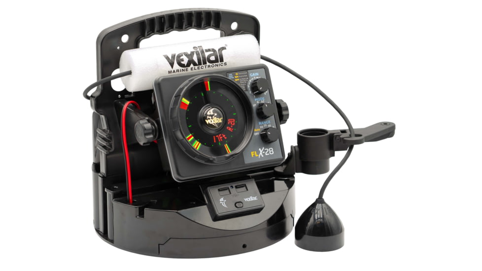 Vexilar FLX-28 Pro Pack Elite Sonar w/ ProView Ice-Ducer / Vexilar Lithium Battery, Black, PPEL28PV