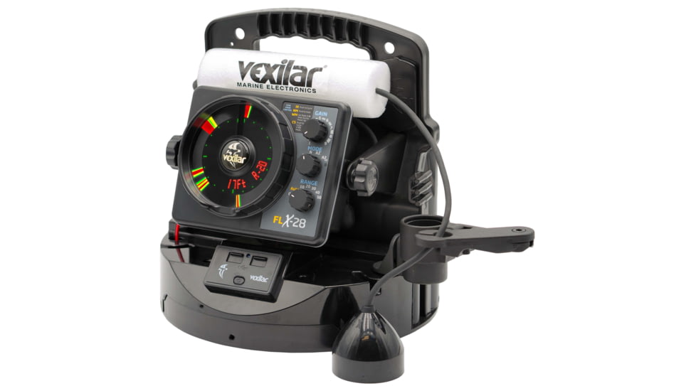 Vexilar FLX-28 Pro Pack Elite Sonar w/ ProView Ice-Ducer / Vexilar Lithium Battery, Black, PPEL28PV