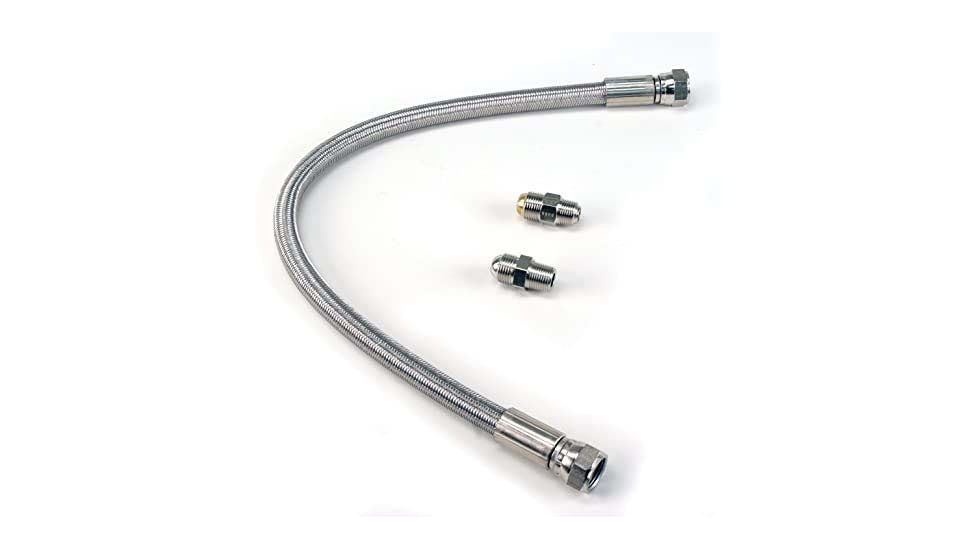 VIAIR 20in Stainless Steel Braided PTFE Leader Hose w/ Check Valve, 1/4in, Swivel, 92789