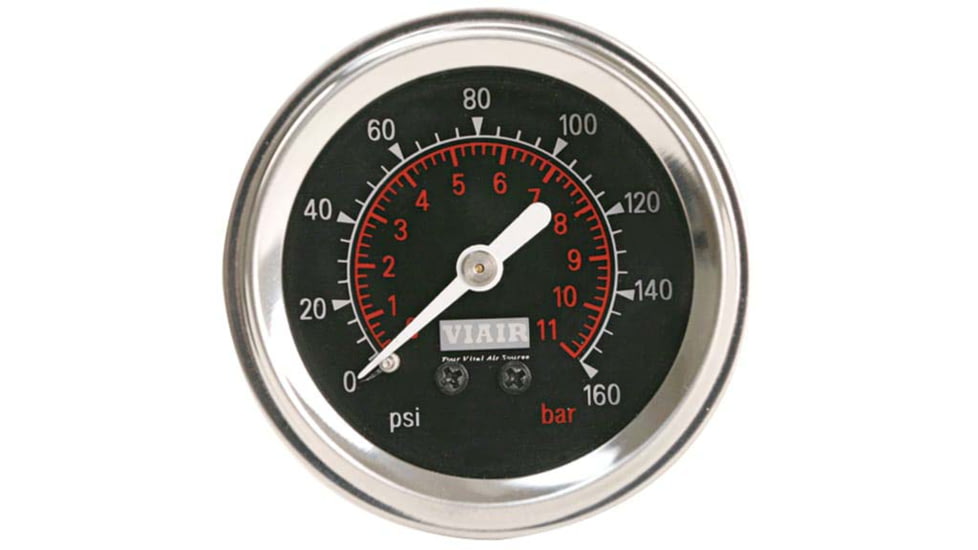 VIAIR 2in Single Needle Gauge, Black Face, Illuminated, 160 PSI, 90088
