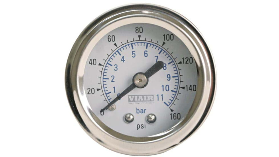 VIAIR 2in Single Needle Gauge, White Face, Illuminated, 160 PSI, 90087