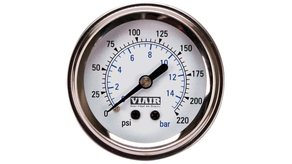 VIAIR 2in Single Needle Gauge, White Face, Illuminated, 220 PSI, 90089