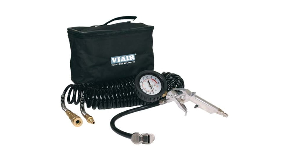 VIAIR Tire Inflation Kit w/2.5in Mechanical Gauge Tire Gun, 200 PSI, 30ft Hose, 00047