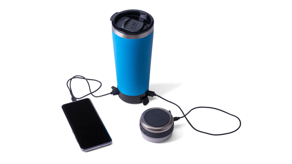 Vibe Vibe Tumbler Speaker w/ Attachment, Navy Blue, 18oz, SPKR-18-NBLU