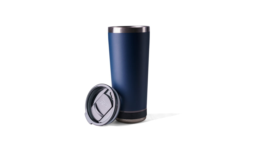 Vibe Vibe Tumbler Speaker w/ Attachment, Navy Blue, 18oz, SPKR-18-NBLU