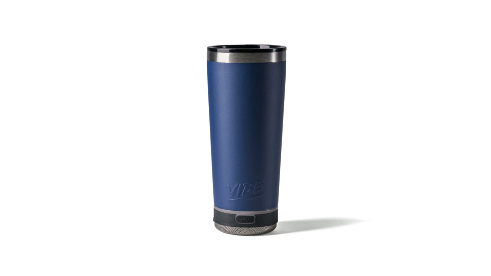 Vibe Vibe Tumbler Speaker w/ Attachment, Navy Blue, 18oz, SPKR-18-NBLU