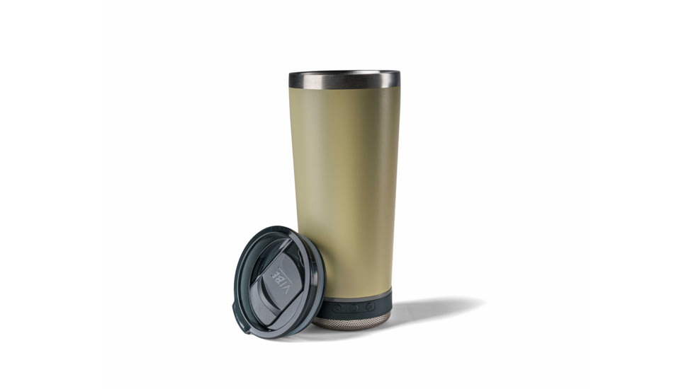 Vibe Vibe Tumbler Speaker w/ Attachment, Sandstone, 18oz, SPKR-18-SNDST
