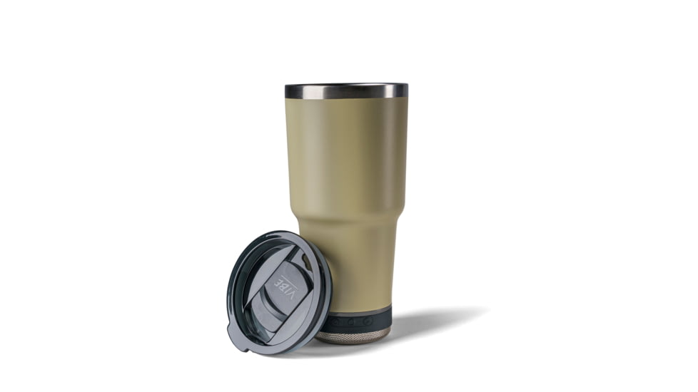 Vibe Vibe Tumbler Speaker w/ Attachment, Sandstone, 28oz, SPKR-28-SNDST
