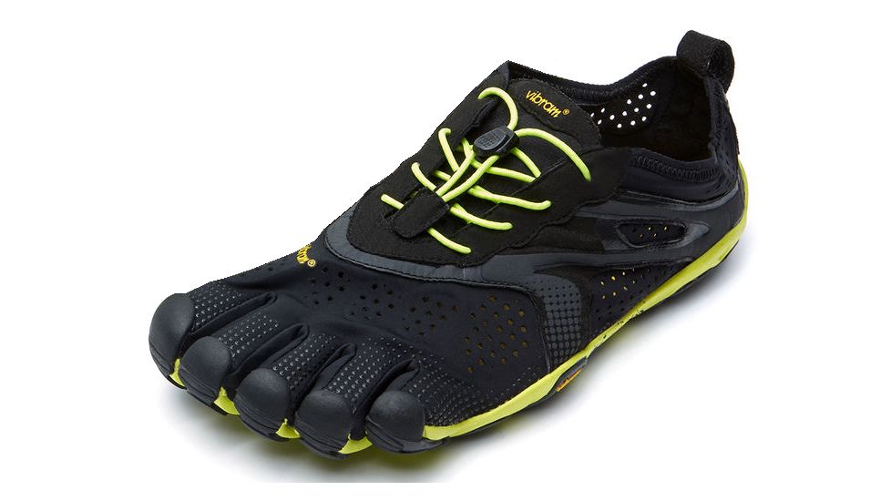 Vibram FiveFingers V-Run Road Running Shoe - Men's-Black/Yellow-Medium-47