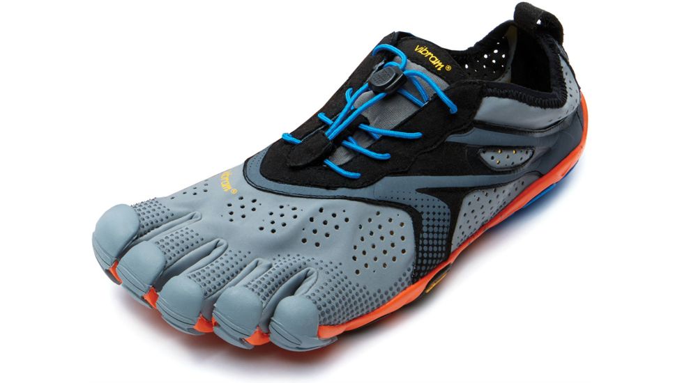 V-Run Road Running Shoe - Mens-Grey/Blue/Orange-Medium-46