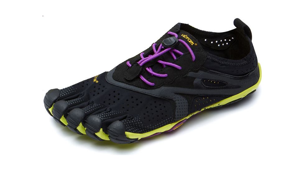 Vibram FiveFingers V-Run Road Running Shoe - Women's-Black/Yellow/Purple-Medium-43