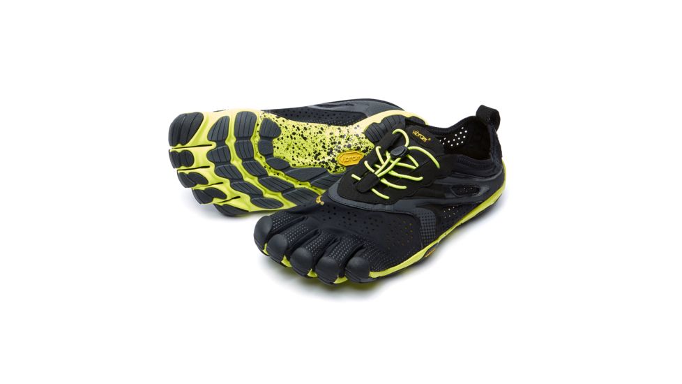 Vibram FiveFingers V-Run Road Running Shoes - Men's, Black/Yellow, 48, 16M310148
