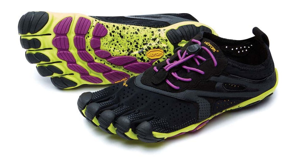 Vibram FiveFingers V-Run - Womens, Black/Yellow/Purple, 35 EU, 16W310535