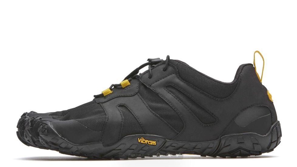 Vibram FiveFingers V-Trail 2.0 Camp Shoe, Five Fingers - Mens, Black/Yellow, 45, 19M760145