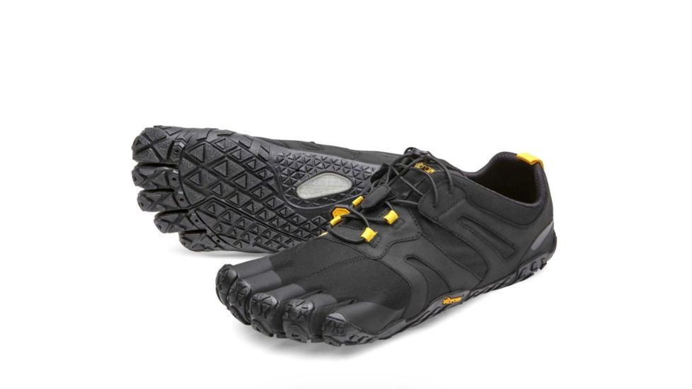 Vibram FiveFingers V-Trail 2.0 Camp Shoe, Five Fingers - Mens, Black/Yellow, 45, 19M760145