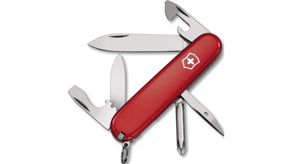 Victorinox Tinker Pocket Knife, 3.5in Closed Blade, Stainless Steel, Red ABS Handle, 1.4603-X18