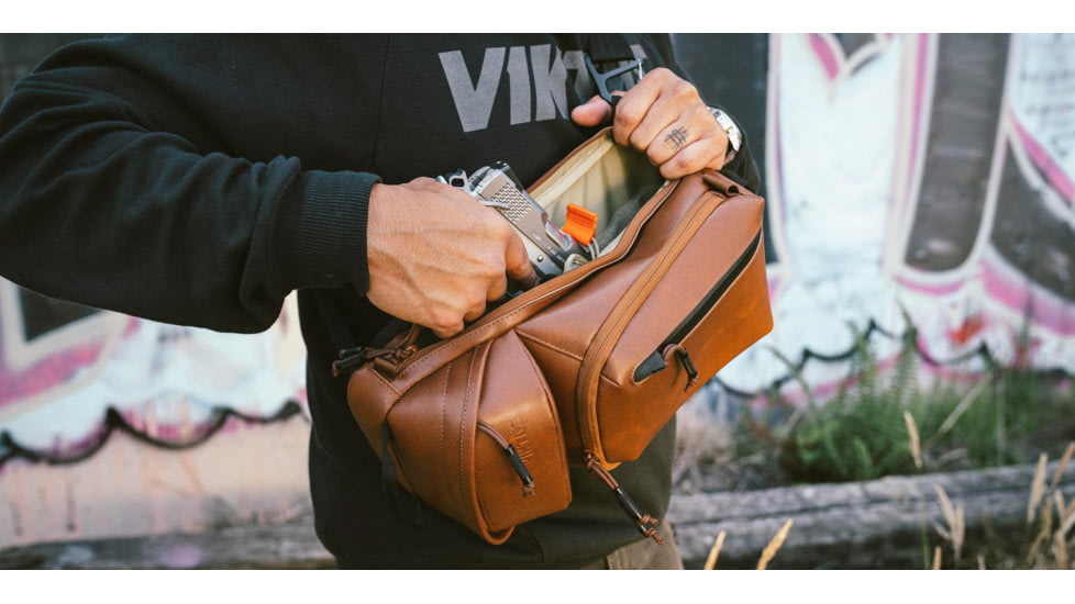 Viktos Upscale 3 Leather SlingBag, Brown, 15x7x5 inch, 2102402