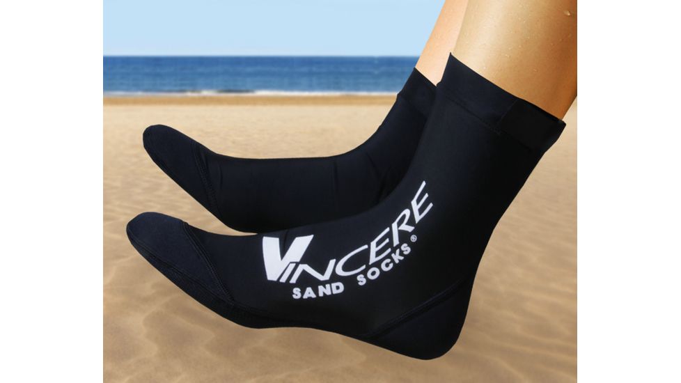 Sand Socks Soft Soled Watersport Sock - Mens-Black-Large