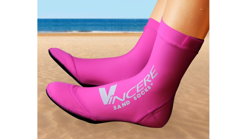 Vincere Sports Sand Socks Soft Soled Watersport Sock - Womens-Pink-X-Small