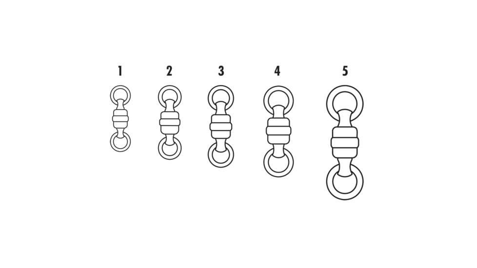 VMC BSHBSWR Black Stainless Steel Heavy-Duty Ball Bearing Swivel 1 - 110lb 3-Pack, BSHBSWR#1