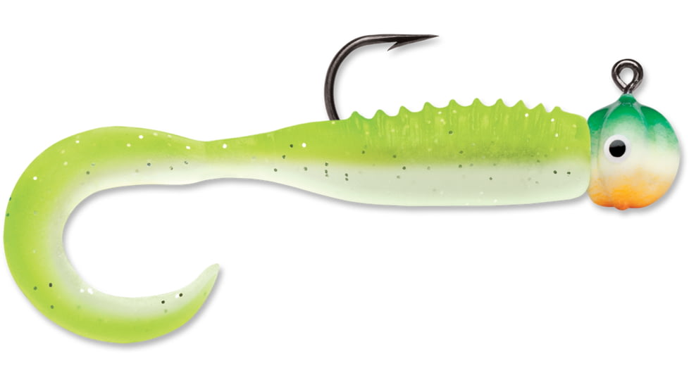 VMC Curl Tail Jig, Green Orange Glow, 1/16oz, CTJ116GOGL