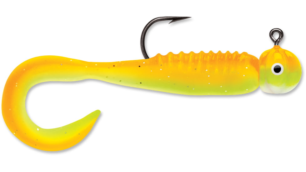 VMC Curl Tail Jig, Orange Chartreuse Glow, 1/16oz, CTJ116OCGL