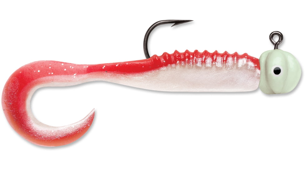 VMC Curl Tail Jig, Red Pearl Glow, 1/32oz, CTJ132RPRLGL