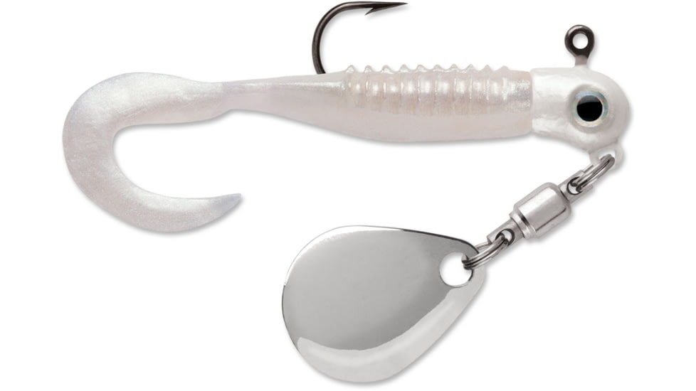 VMC Curl Tail Spin Jig, Pearl White, 1/16oz, CTSJ116PRLW