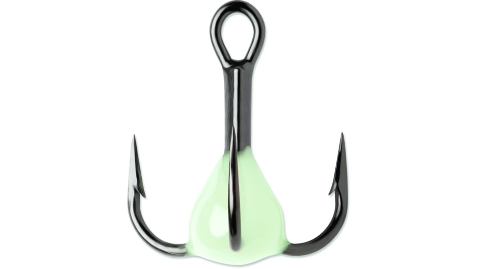 VMC Glow Resin Treble Hook, Black Nickel, 1x, Glow, Size 6, Pack Of 2, GRT6GLPP