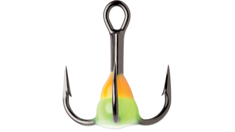 VMC Glow Resin Treble, Size 8, Orange Chartreuse Glow, GRT8OCGLPP