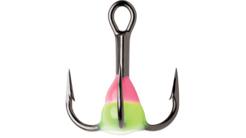 VMC Glow Resin Treble, Size 12, Pink Chartreuse Glow, GRT12PCGLPP