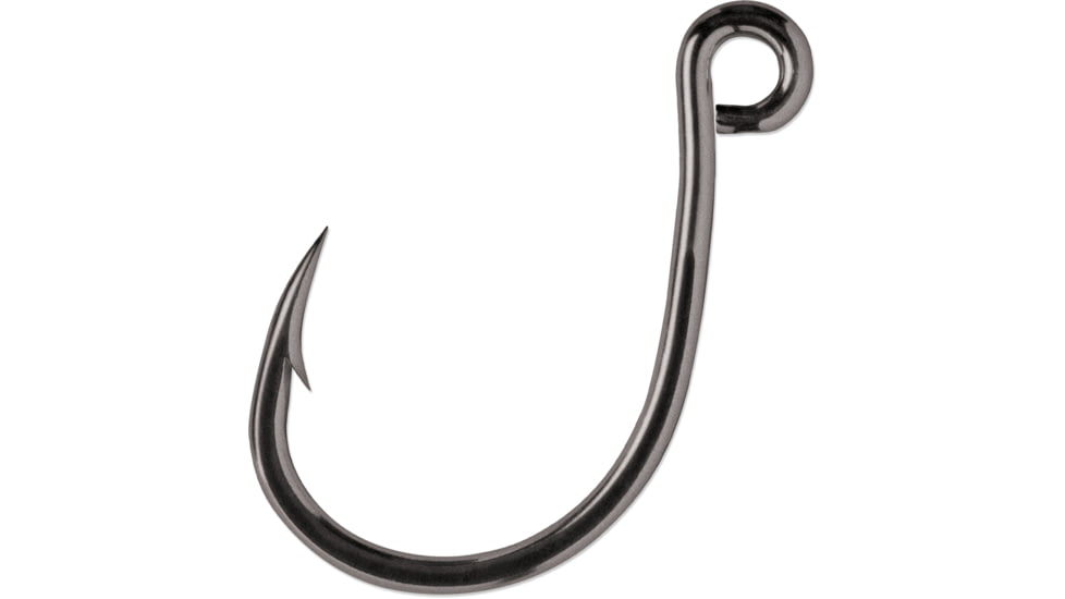 VMC Inline Single Hook 4X Strong, Wide Gap, Needle Point, Coastal Black, Size #6/0, 4/Pack, ILS#6/0CBPP