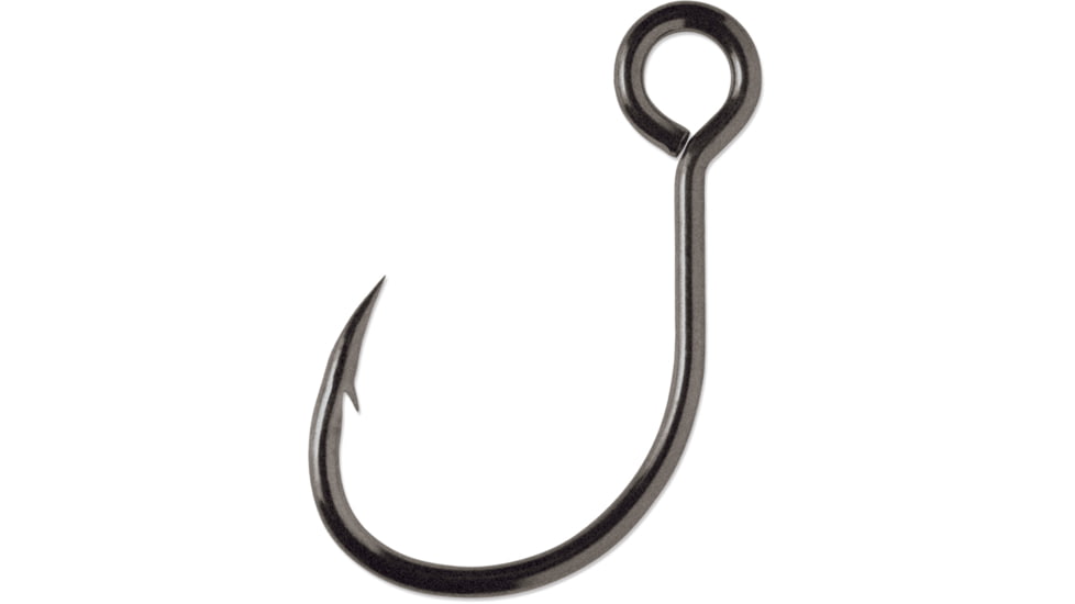 VMC Inline Single Hook, Needle Point, Extra Wide Gap, Light Wire, Non-Offset, Large Eye, Coastal Black, Size 2/0, 6 Per Pack, 7237CB#2/0PP