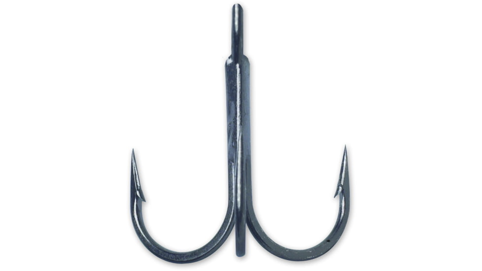 VMC Inline Treble Hook with Cone Cut Point, Forged Round Bend, Heavy Wire, Inline Eye, Black Nickel, Size 4, 10 Per Pack, 5580BN#4PP