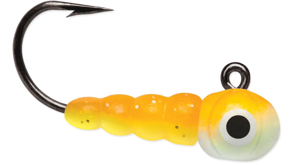 VMC Larvae Jig, 1/100 oz, Orange Chartreuse Glow, LVJ1100OCGL