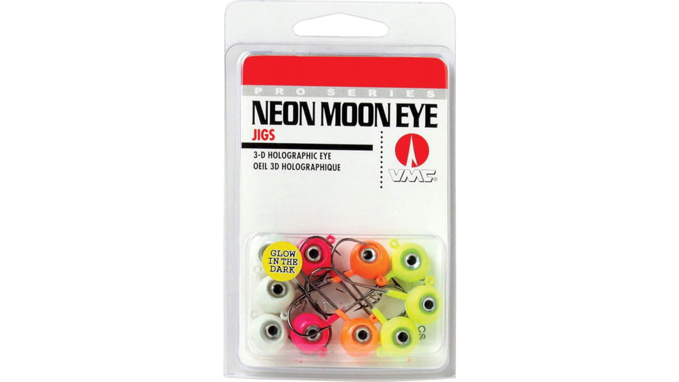 VMC Neon Moon Eye Jig Glow Kit, Assorted, 1/16oz, NME116GK-ASST