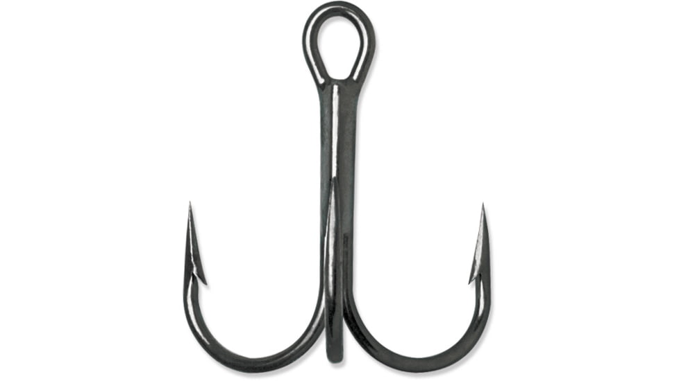 VMC Round Bend Treble Hook 1X, Black Nickel, Size 2, 7 Pack, 9650BN#2PP