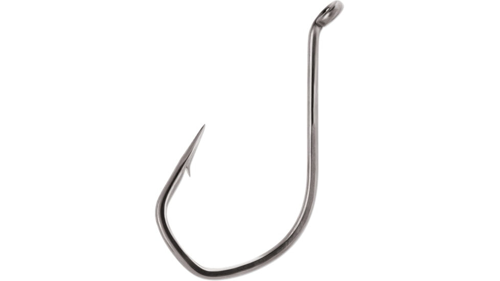 VMC TechSet Live Bait Hooks, Wide Gap, Offset Turned Eye, Hi Carbon Steel, Needle Point, Coastal Black, Size 1/0, 5 Pack, 7115CB#1/0PP