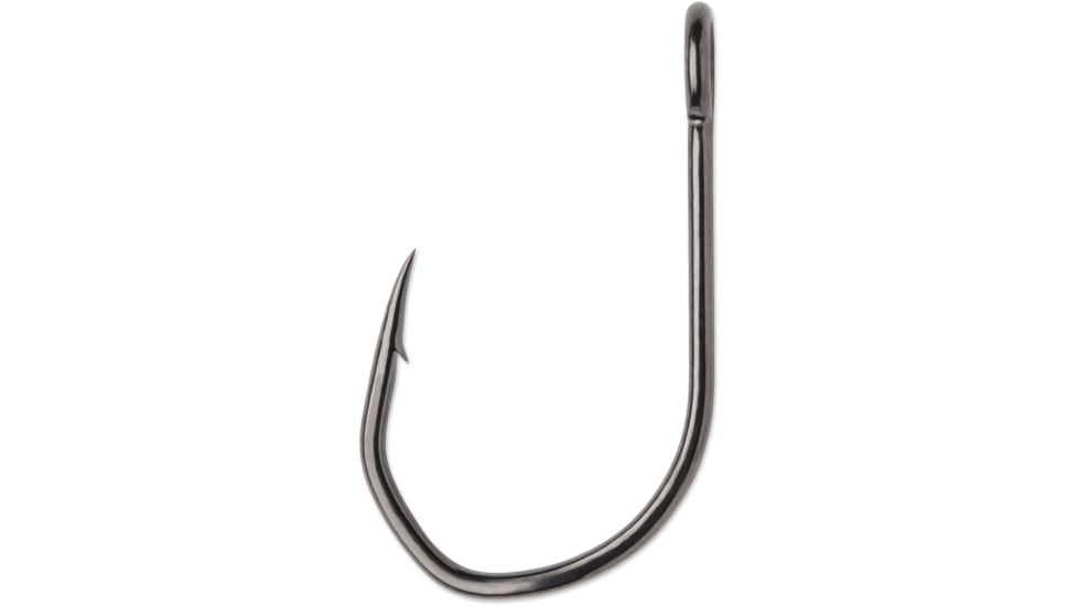 VMC TechSet Siwash Open Eye Hook, Short Shank, 2X Strong, Hi Carbon Steel, Offset Point, Coastal Black, Size 2, 6/Pack, 7175CB#2PP