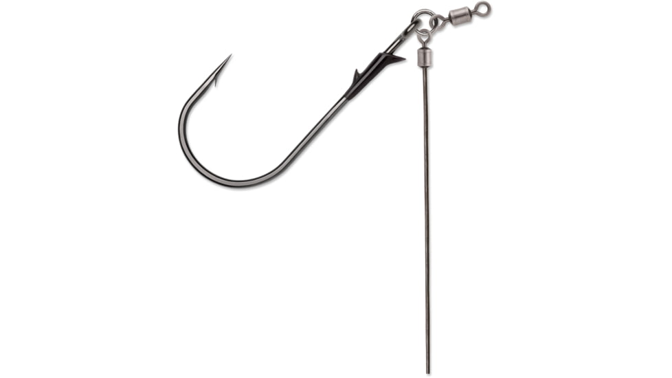 VMC Tokyo Rig Heavy Duty Flippin, Double Spike Baitholder, 2.5in Stainless Steel Dropper Arm, Black Nickel, Size 5/0, 2/Pack, THDFL#5/0BNPP