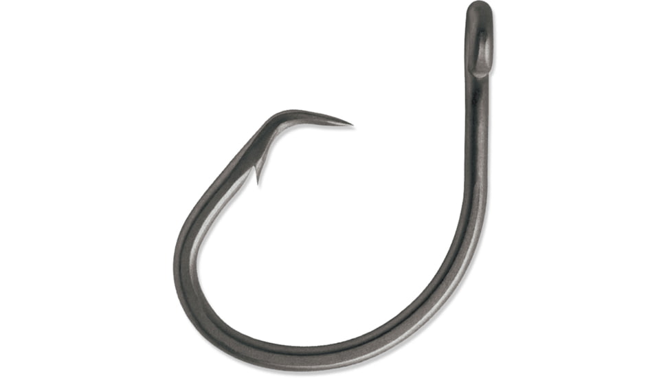 VMC Tournament Circle Hook, 6X Strong, Non-Offset, Fully Forged Shank, Cone Cut Point, Coastal Black, Size 18/0, 10/Pack, 9789CB#18/0I