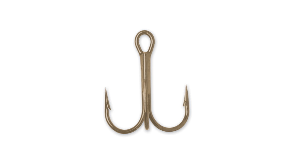 VMC Treble Hook with Cut Point, Forged, Round Bend Heavy Wire, Bronze, Size 6, 9 Per Pack, 9650BZ#6PP