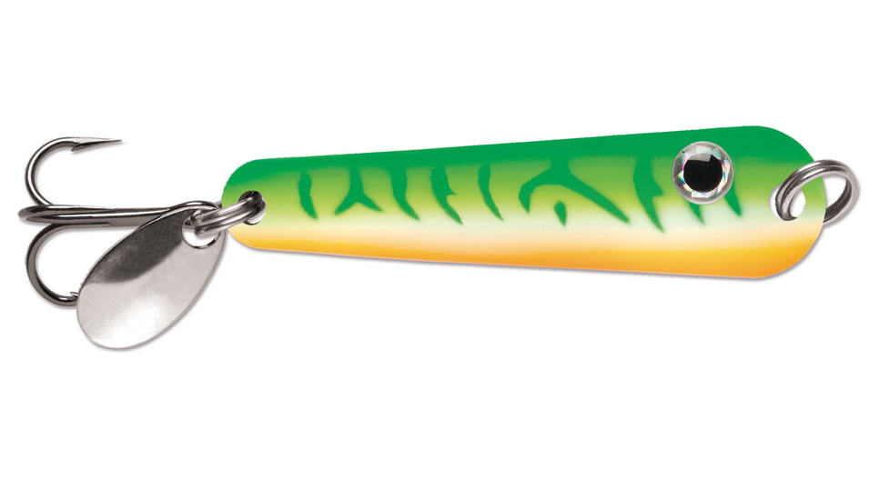 VMC Tumbler Spoon 1/8 oz, Glow Green Fire UV, TMS18GGFU