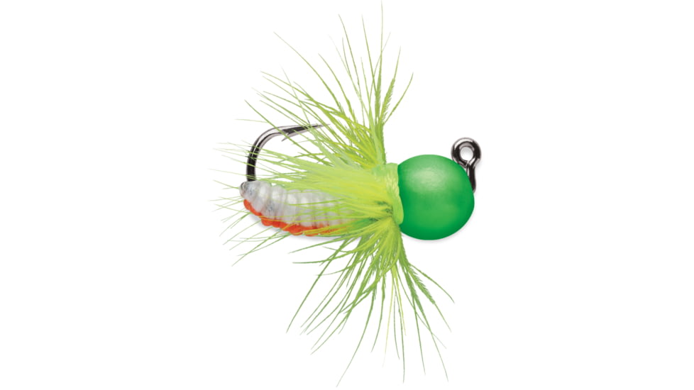 VMC Tungsten Fly Jig, 1/16 oz, Green Orange Glow, TFJ116GOGL