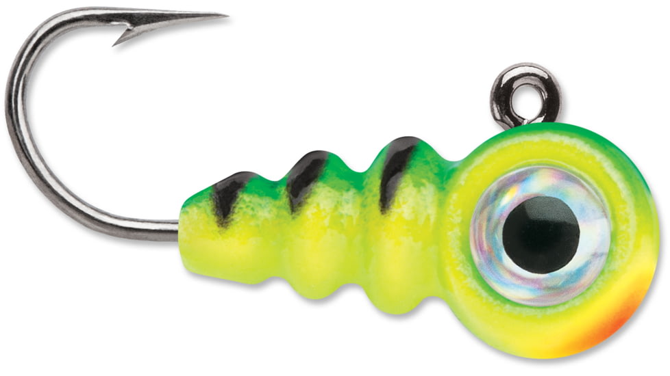 VMC Tungsten Larv Eye Jig, 1/32 oz, #12HK, Glow Fire Tiger, 2pk, TLEJ132GFT