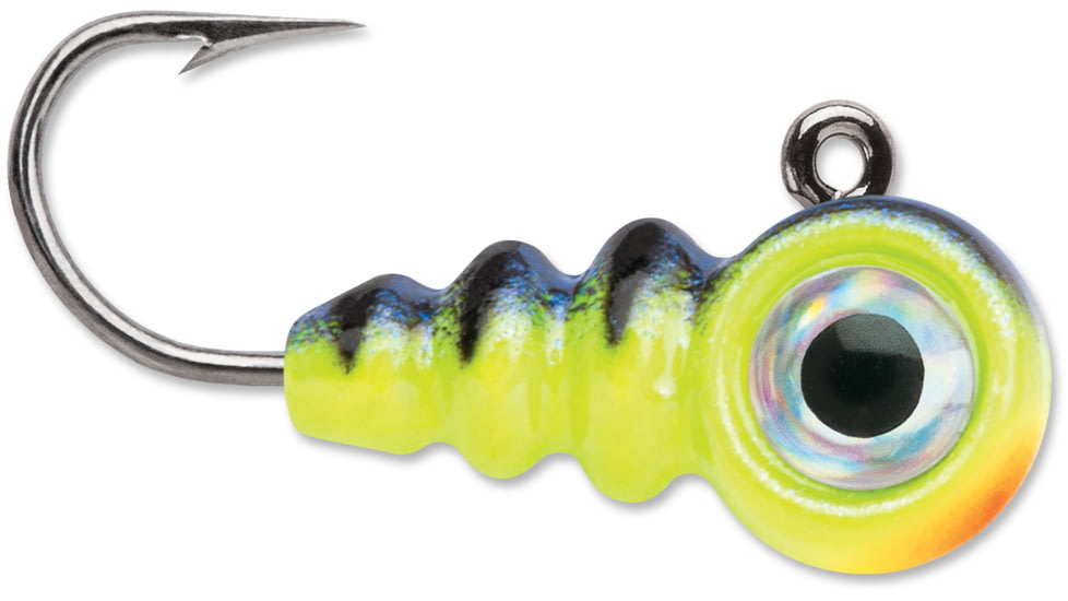 VMC Tungsten Larv Eye Jig, 1/32 oz, #12HK, Glow Hot Perch 2pk, TLEJ132GHP