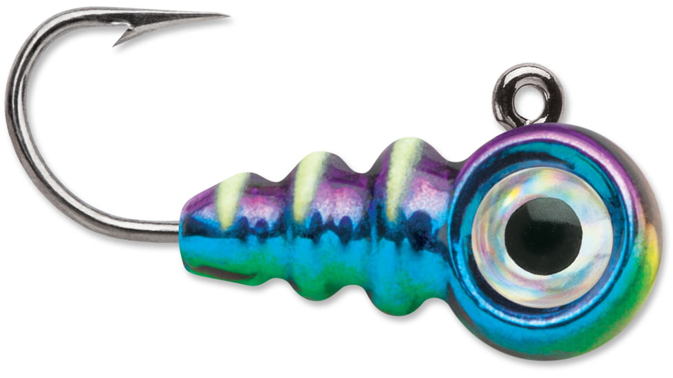VMC Tungsten Larv Eye Jig, 1/32 oz, #12HK, Glow Metallic Rainbow, 2pk, TLEJ132GMRBW